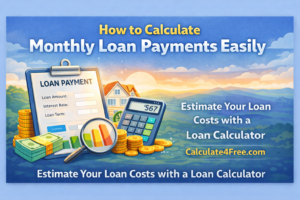 Personal finance budgeting illustration with calculator, savings jar, and expense tracking chart representing smart money management.